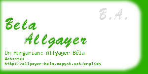 bela allgayer business card